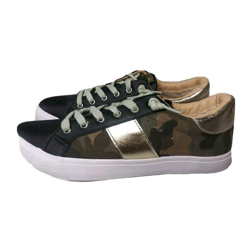 Vintage Havana Women's Camouflage Dina Sneakers Size 8.5 Black & Green
